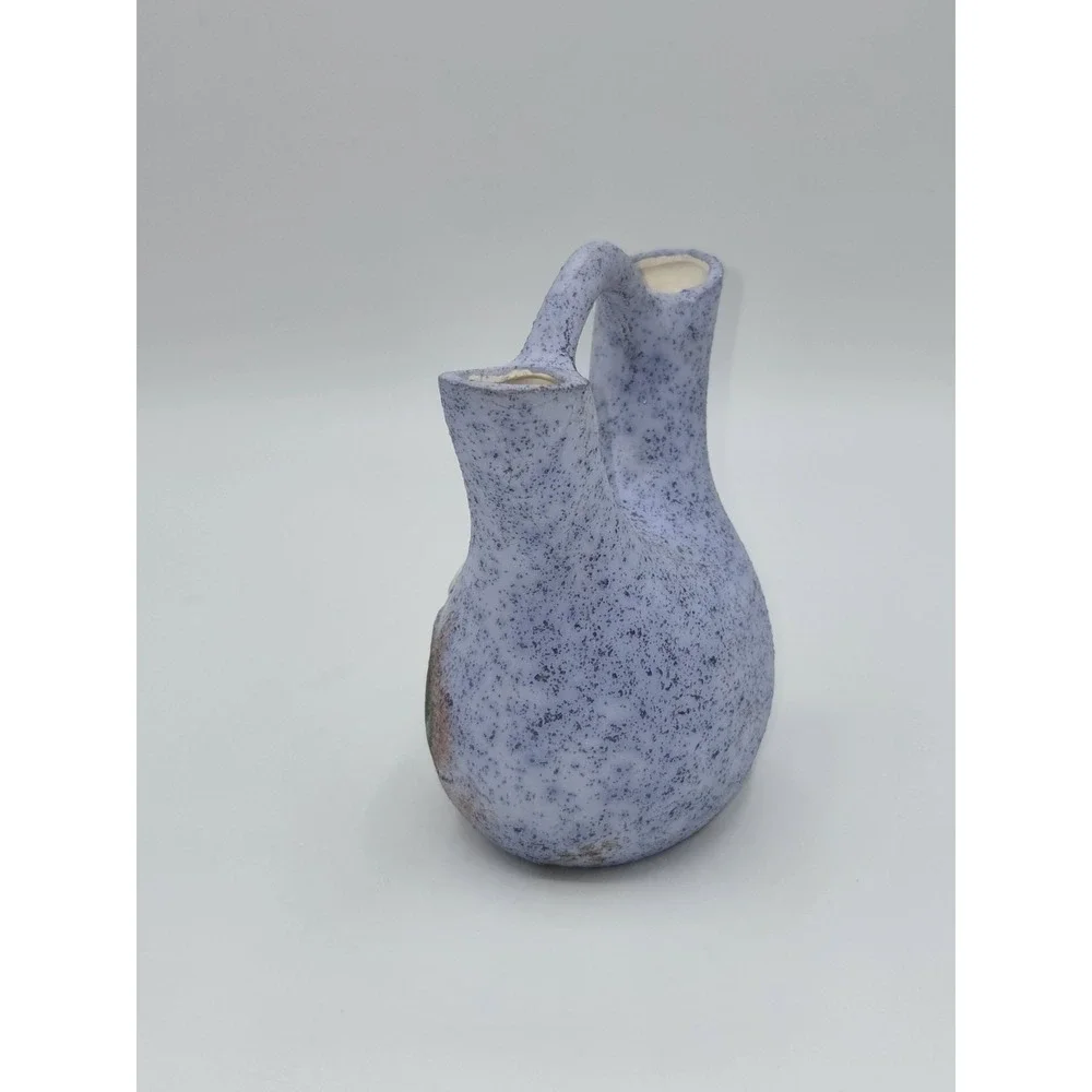 Vintage Southwestern Double‎ Bud Vase Pottery Handled Desert Landscape 4.5